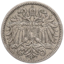 Монета 10 геллеров 1895 года Австрия