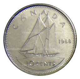 Монета 10 центов 1988 года Канада