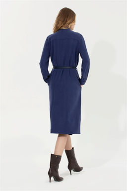 Женское синее тканое платье Неожиданная скидка в корзине - U.s. polo assn фото 5