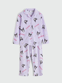 G?mlek Yaka Kuromi Bask?l? K?z ?ocuk Pijama Tak?m?