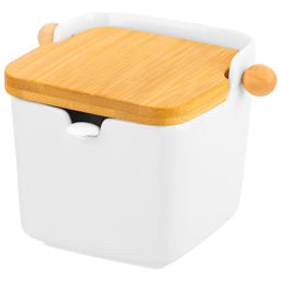 Банка д/сыпучих продуктов 300 мл 12*9,5*9,5 см "Айсберг" + ложка + деревянная крышка