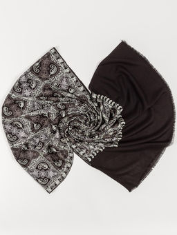 Палантин с вышивкой /шерсть/в ассорт № Тк850/12