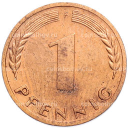 Монета 1 пфенниг 1969 года F Западная Германия (ФРГ)