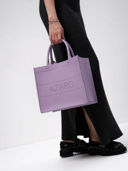Сумка кожаная Azaro 30586 фиолетовая лаванда