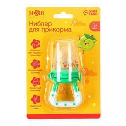 Ниблер для прикорма, от 5 мес., с силиконовой сеточкой, размер М «Вкуснятина», зелёный
