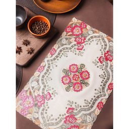 Цена за 12 шт. Салфетка ажурная для стола Незабудки, 4530 см, цвет металлик розово-оранжевый - Simaland фото 3