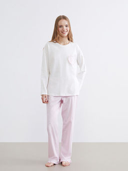 Bisiklet Yaka Nak??l? Kad?n Pijama Tak?m