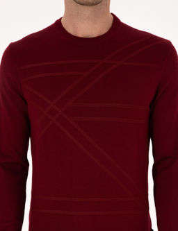 Koyu Bordo Slim Fit Kazak - Cacharel фото 6