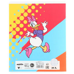 Цена за 20 шт. Тетрадь в клетку 24 листа, 5 видов МИКС, обложка мелованная бумага, «Минни Маус»