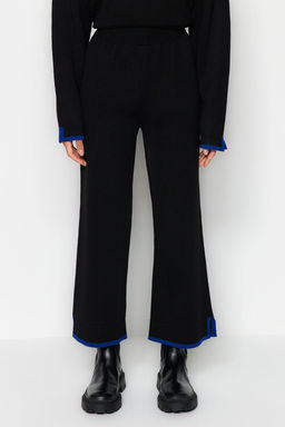 Siyah Genis Kal?p Kontrast Renkli Triko Alt-Ust Tak?m TWOAW24AU00062