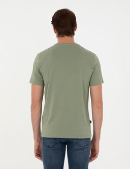 Haki %100 Pamuk Slim Fit Bisiklet Yaka Basic Ti__rt - Pierre cardin фото 5