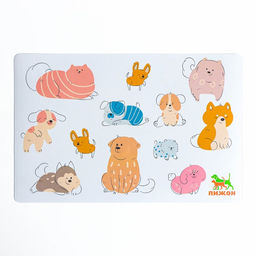 Коврик под миску Пижон с нескользящим основанием 43 х 28 см Собаки