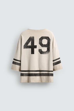 CAMISETA BOXY FIT LAVADO EFECTO VINTAGE / Crudo