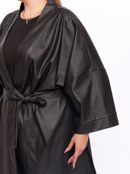 Кардиган кожаный KA04209BLK01