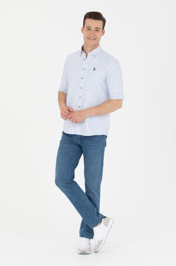 U. S. Polo Assn Мужская синяя рубашка в клетку - U.s. polo assn фото 4