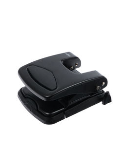 Дырокол металлический, 40 листов, с линейкой, чёрный