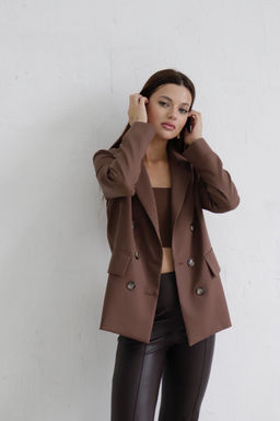 10554 Жакет двубортный шоколад - Martichelli фото 15