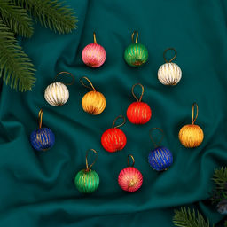 Цена за 3 шт. Ёлочные игрушки Золотая нить, шары новогодние, d=3 см, набор 12 шт., МИКС - Зимнее волшебство фото 2