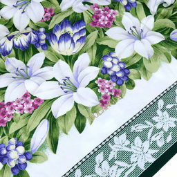 "Япония-2019" Полотенце махровое 100х150см, плотность 300гр/м2, 100% хлопок, "Лилия", зеленый, Bolangde (Китай)