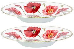 Набор тарелок 2 пр. 300 мл 21,5*21,5*3 см Маки глубокие NEW BONE CHINA - Elan gallery фото 2