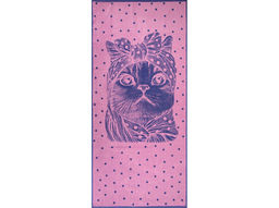 Полотенце махровое 6с102.411ж1 Кошка в горошек(пурпурн3) 67х150см