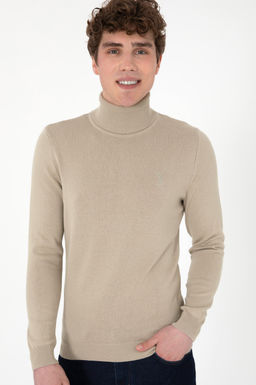 Erkek Haki Melanj Basic Kazak