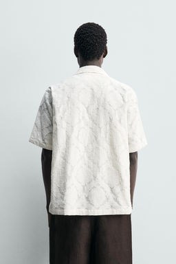 CAMISA RELAXED FIT JACQUARD TEXTURA / Blanco roto