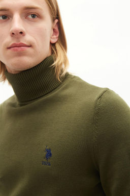 U. S. Polo Assn / Мужской базовый свитер цвета хаки - U.s. polo assn фото 4