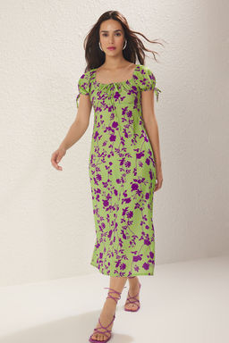 Yesil Duz Maxi Dokuma Elbise TWOSS25EL00662