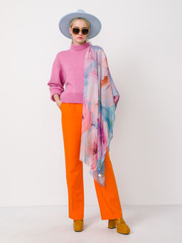 Большой, мягкий, тонкий и очень нежный двусторонний палантин с рисунком в стиле арт-деко - Tantino фото 3