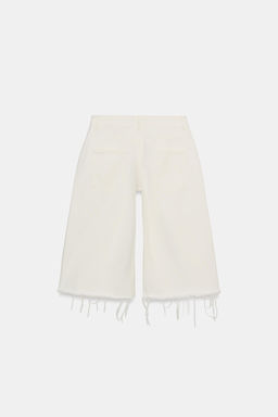 ZW COLLECTION FRAYED DENIM BERMUDA SHORTS - Zara фото 13