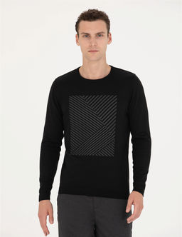 Siyah Slim Fit Bisiklet Yaka Triko Kazak - Pierre cardin фото 3