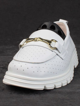 03-PDD164-1 WHITE Полуботинки женские (натуральная кожа)