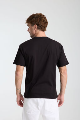 TRENDYOL MAN Siyah Oversize/Genis Kesim Yaz? Nak?sl? %100 Pamuk T-Shirt TMNSS25TS00203 - Trendyolmilla фото 5
