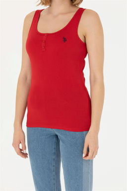 Женская красная базовая футболка - U.s. polo assn фото 13