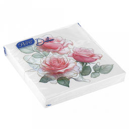 Салфетки бумажные 33х33см GrandPero Deluxe, 3-х слойные, 20 штук в упаковке, Гармония (Россия) - Bouquet фото 2