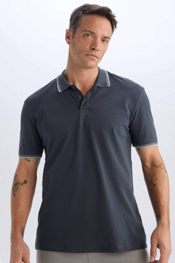 Regular Fit Basic Duz K?sa Kollu Polo Tisort - Defacto фото 4