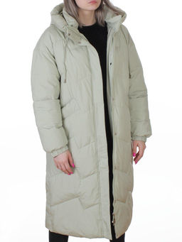8883 LT. GREEN Пальто зимнее женское (150 гр. холлофайбер)