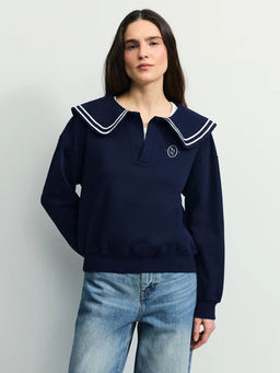 Толстовка из хлопка с отложным воротником / Zarina  фото 3