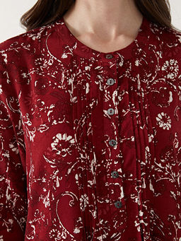 Bisiklet Yaka ?i?ekli Elbise