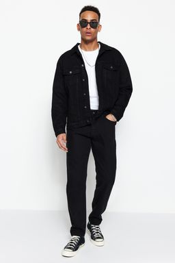 TRENDYOL MAN Siyah Regular Fit Basic Denim Ceket TMNAW22CE0019