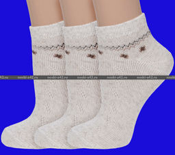 Цена за 10 пар. Василина носки женские укороченные лен ажурные 25