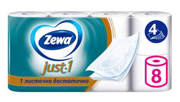 ЗЕВА т/бумага 4-сл. ДЖАСТ-1 (8рул.)