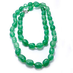 Бусы из камня Нефрит светлый привлекает денежные энергии