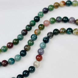 Бусины для украшений из Мохового агата (58 бусин) 38 см