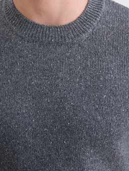 Bisiklet Yaka Y?n Kar???ml? Erkek Triko Kazak