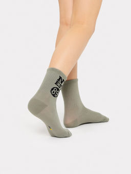 Цена за 5 пар! Носки детские зеленые с рисунком в виде надписи - Mark formelle фото 2