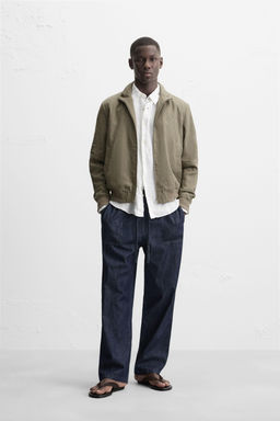 100% LINEN BOMBER JACKET