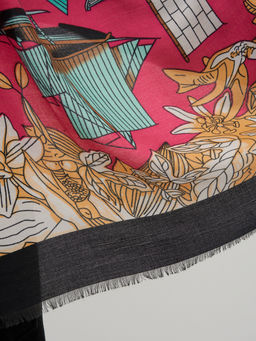 яркий двусторонний палантин из тонкой шерсти - Tantino фото 5