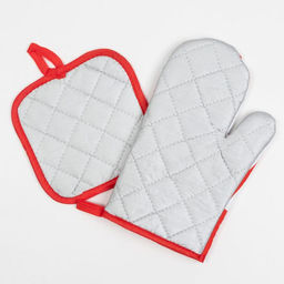 Кухонный набор Доляна Bon appetit прихватка 17*17 см, варежка-прихватка 26*16 см, 100% п/э  фото 2